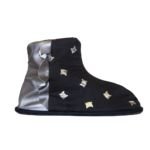 Pantuflas floripondias botas de mujer negra con gatitos