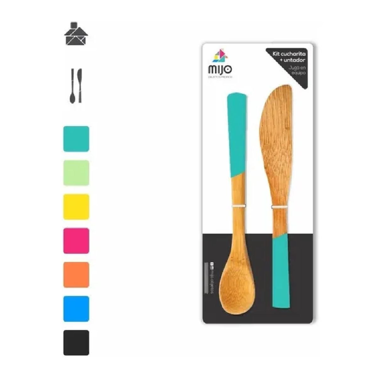 06846TUR cucharita untador de madera pintada a mano mijo