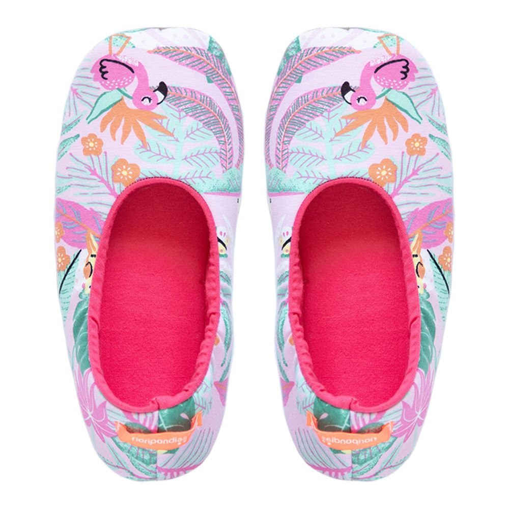 00619PLROS pantuflas floripondias ballerinas estampas de verano