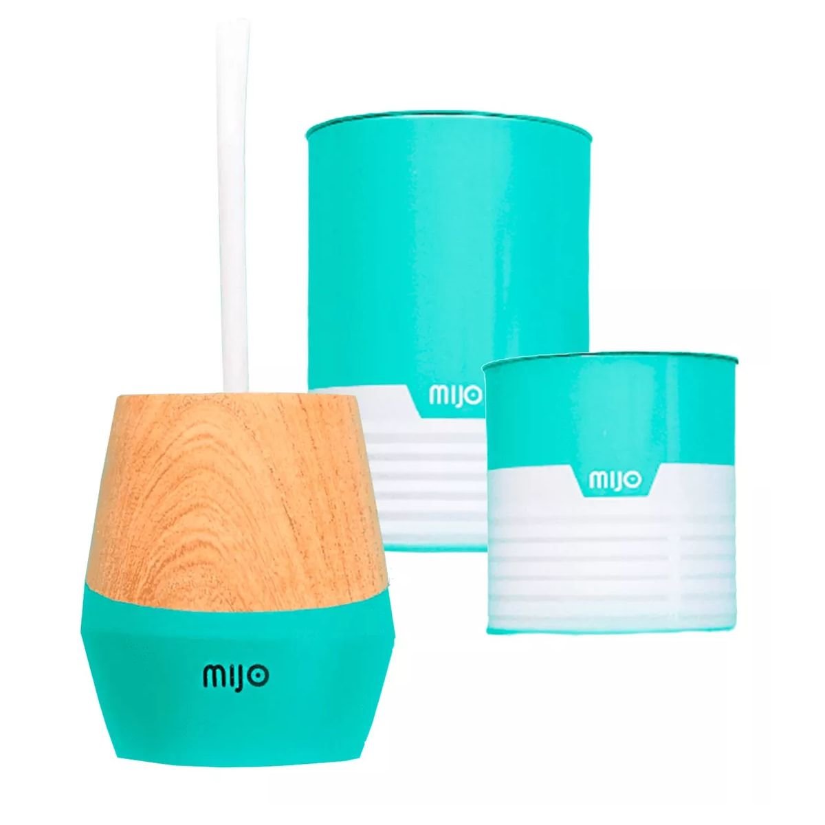 Turquesa set mate mijo yerbera azucarera mate en caja turquesa