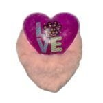 CALENTADOR MANOS ESTUFA INSTANTANEA CORAZON CON FUNDA DE PELUCHE VIOLETA