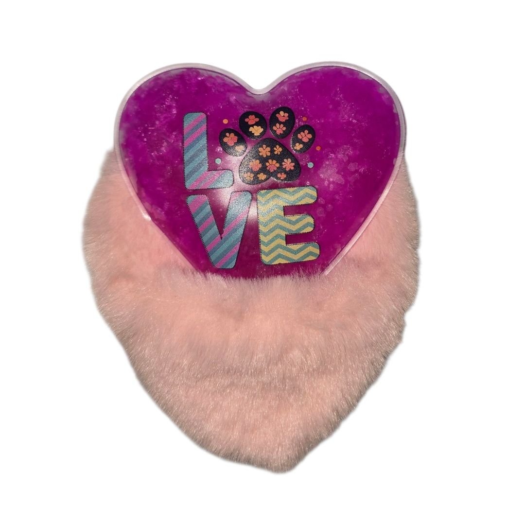 04998CORLOVVI FUNDA CALENTADOR MANOS ESTUFA INSTANTANEA CORAZON CON FUNDA DE PELUCHE VIOLETA - Imagen 1