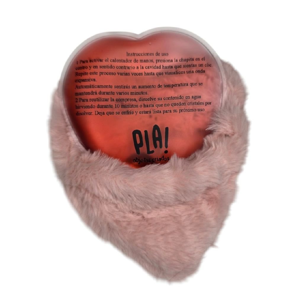 04998ROJ calentador manos estufa instantanea corazon con funda