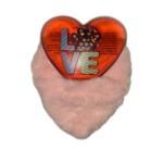 CALENTADOR MANOS ESTUFA INSTANTANEA CORAZON CON FUNDA DE PELUCHE ROJO
