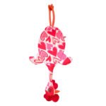 Dispenser organizador de bolsas gallina Etelvina blanca corazones rojos