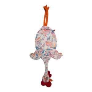 Dispenser Organizador de Bolsas Gallina Etelvina Hojas Rosa y Aqua