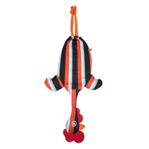 Dispenser Organizador de Bolsas Gallina Etelvina Rayada Rojo y Negro
