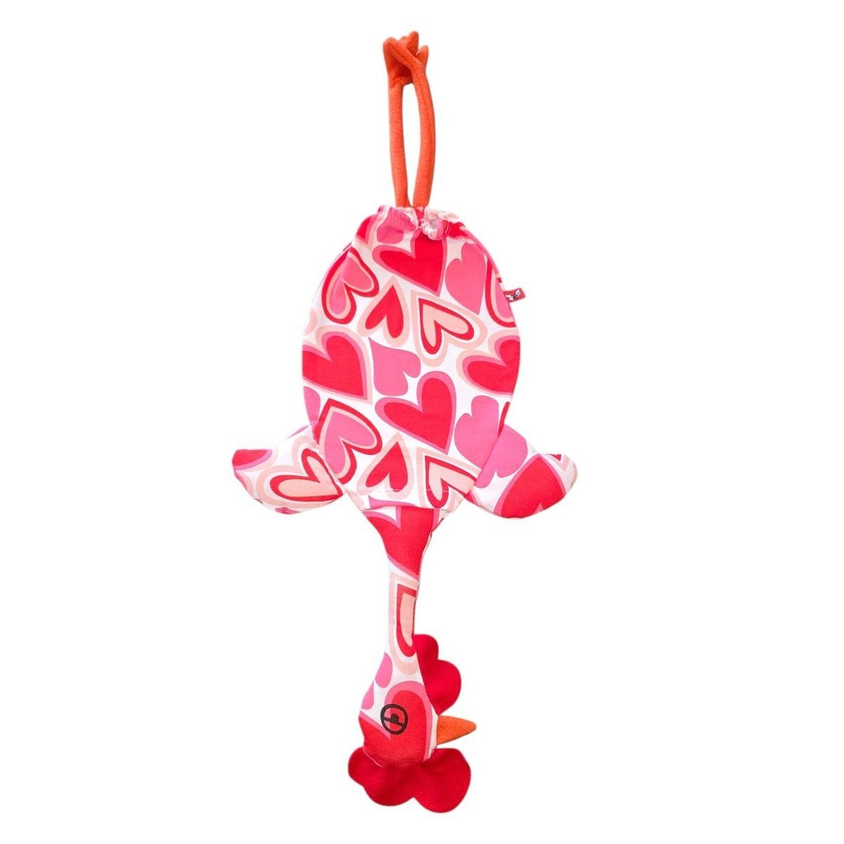 Dispenser organizador de bolsas gallina Etelvina blanca corazones rojos Dispenser organizador de bolsas gallina Etelvina blanca corazones rojos