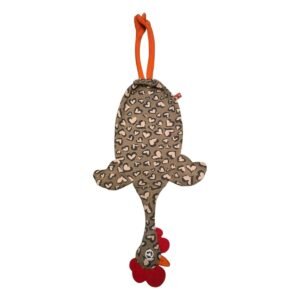 Dispenser organizador de bolsas gallina Etelvina marrón con corazones