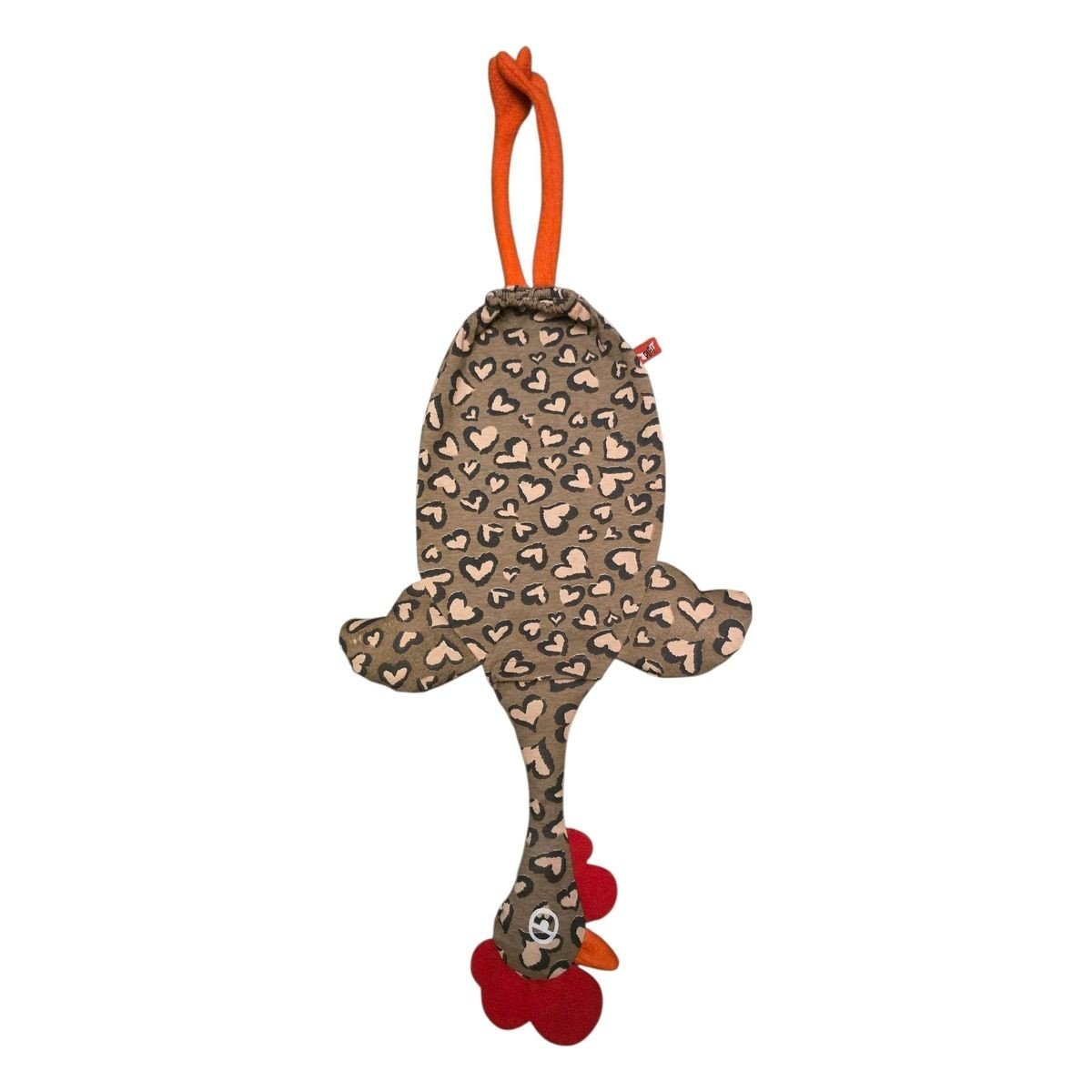Dispenser organizador de bolsas gallina Etelvina marrón con corazones Dispenser organizador de bolsas gallina Etelvina marrón con corazones