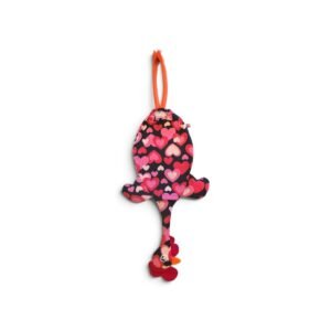 Dispenser organizador de bolsas gallina Etelvina Negra con Corazones