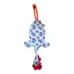 Dispenser organizador de bolsas gallina Etelvina Flores azules