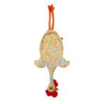 Dispenser organizador de bolsas gallina Etelvina Amarilla con flores chiquitas