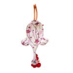 Dispenser organizador de bolsas gallina Etelvina Flores en bordo y rosa