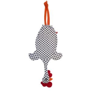 Dispenser organizador de bolsas gallina Etelvina Blanca con Lunares Negros