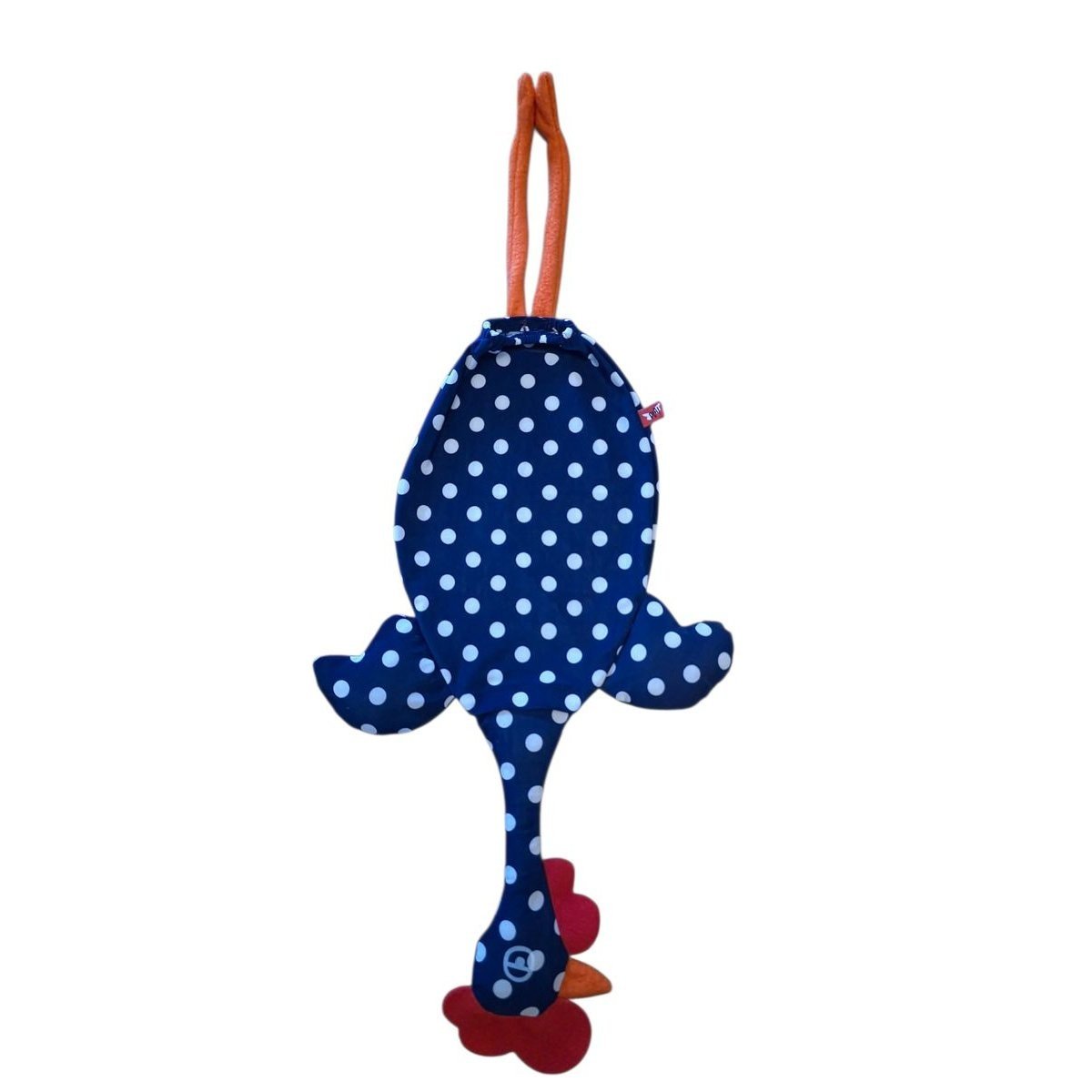 Dispenser organizador de bolsas gallina Etelvina azul oscuro con lunares blancos Dispenser organizador de bolsas gallina Etelvina azul oscuro con lunares blancos