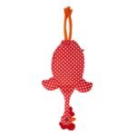 Dispenser organizador de bolsas gallina Etelvina Roja con Lunares blancos