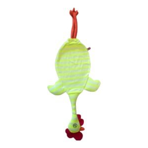 Dispenser Organizador de Bolsas Gallina Etelvina Rayada Amarillo Flúo